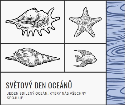 Happy World Oceans Day white vintage-retro