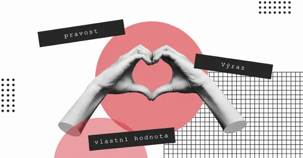 Autentičnost, výraz, sebehodnocení pink cutout,sophisticated,collage,bold,80s,graphic