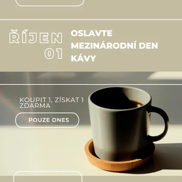Oslavte mezinárodní den kávy brown modern-geometric-&-linear