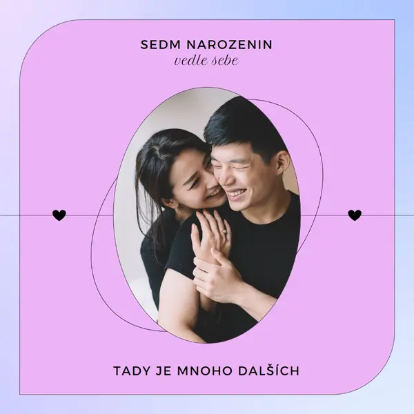 Všechno nejlepší k narozeninám, láska purple modern,minimal,clean