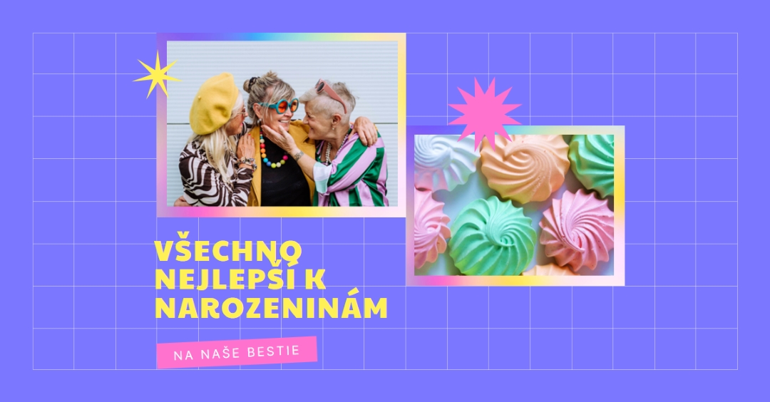 Všechno nejlepší k narozeninám, bestie purple bold,bright,geometric