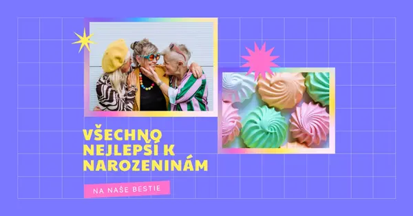Všechno nejlepší k narozeninám, bestie purple bold,bright,geometric