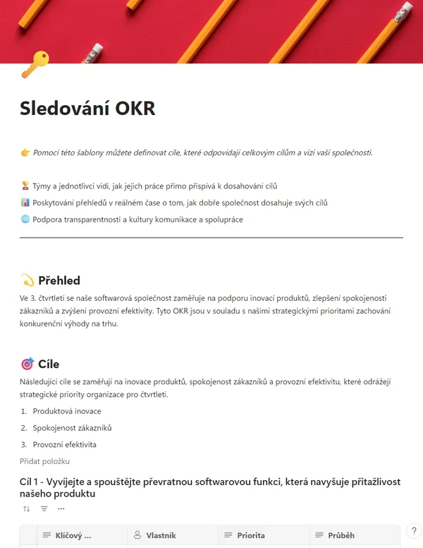 Sledování OKR