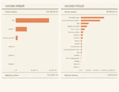 Jednoduchý přehled o osobním finančním toku modern simple