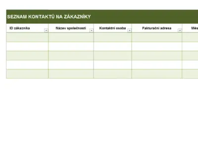 Základní seznam kontaktů na zákazníky green modern simple
