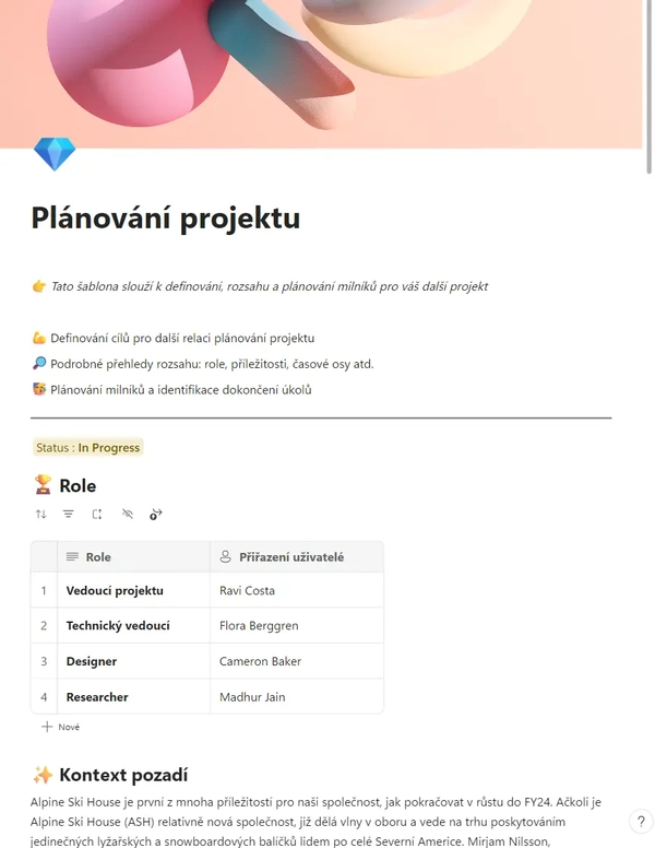 Plánování projektu
