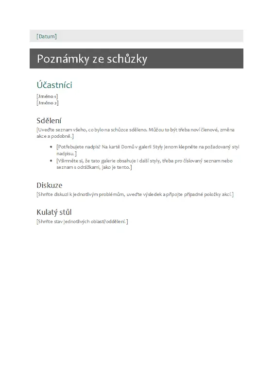 Poznámky ze schůzky gray modern simple