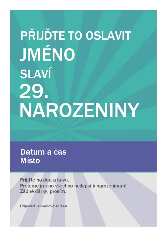 Narozeninový plakát green modern-simple