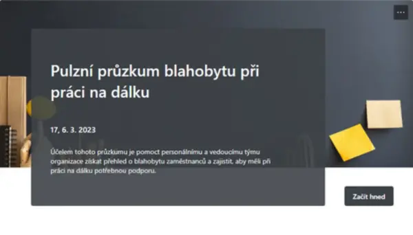 Pulzní průzkum blahobytu při práci na dálku gray