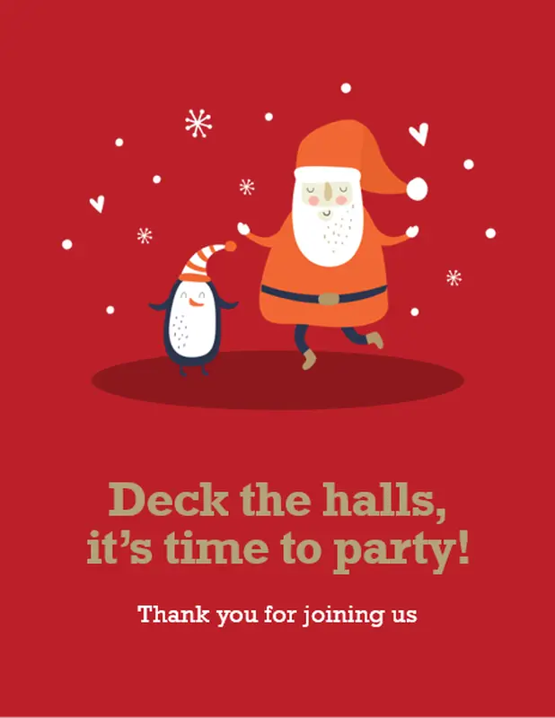 Christmas party printables blue whimsical color block