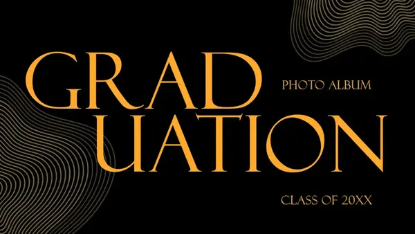 Dark graduation photo album black modern bold