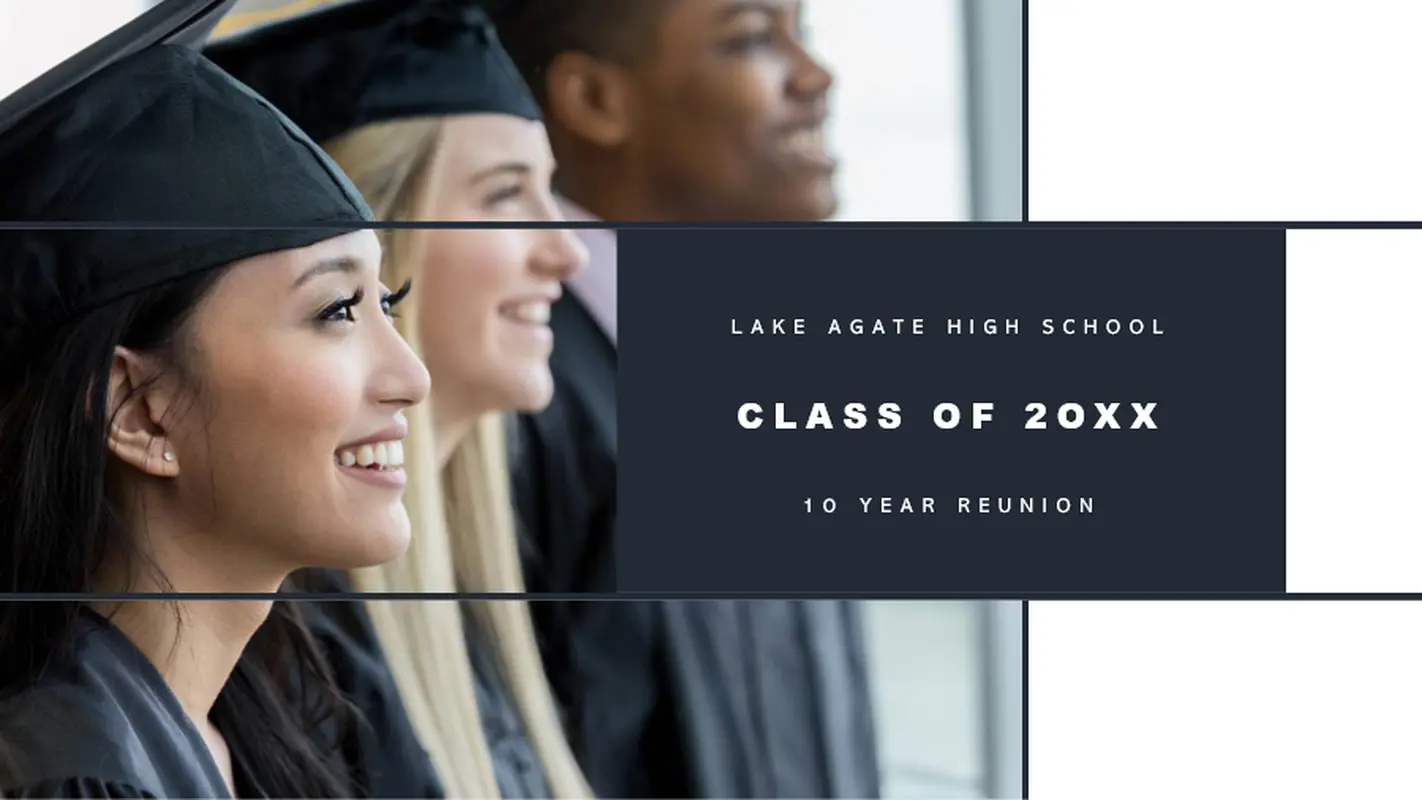School reunion slideshow white modern geometric