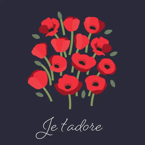 Je t’adore black whimsical-line