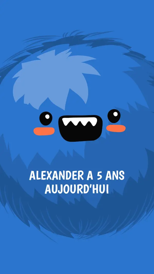 Petit monstre a cinq ans blue whimsical-color-block