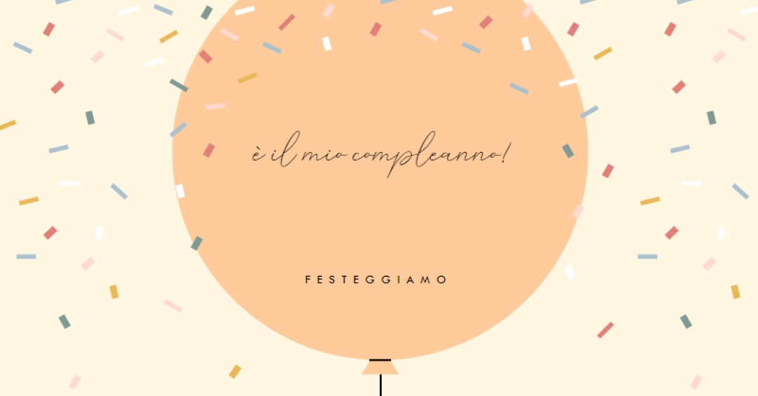 Festeggiamo il mio compleanno yellow whimsical-line