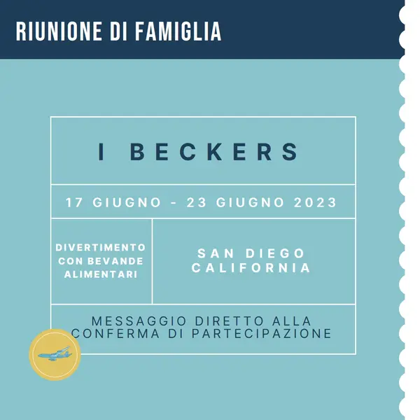 Biglietto per la riunione blue modern-bold