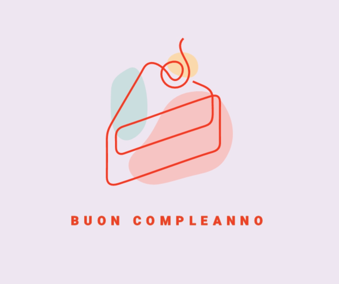 Una fetta di buon compleanno purple whimsical-line
