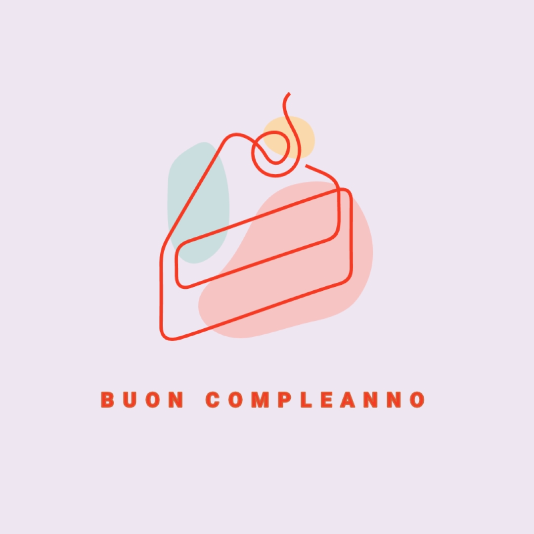 Una fetta di buon compleanno purple whimsical-line