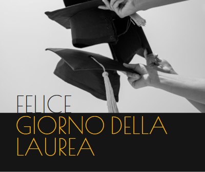 Felice giorno di laurea black modern-simple
