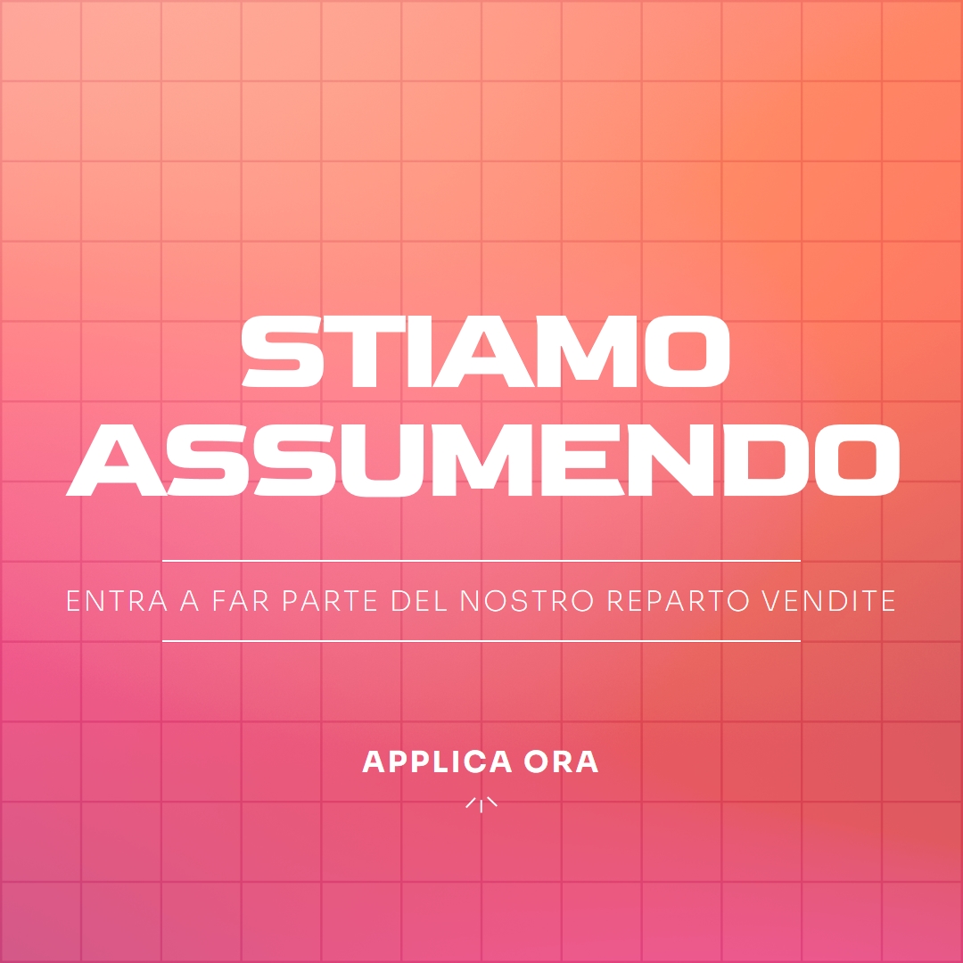 Stiamo assumendo: unisciti a noi! pink simple,bold,gradient,grid,minimal,bright