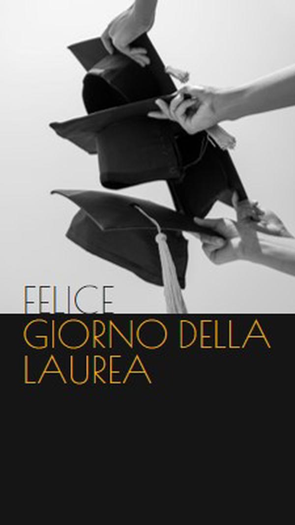 Felice giorno di laurea black modern-simple