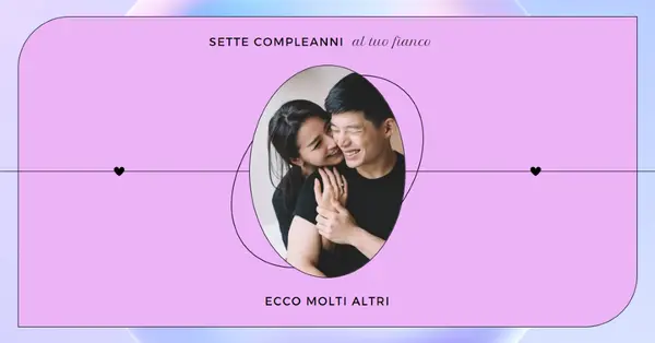 Buon compleanno, amore purple modern,minimal,clean
