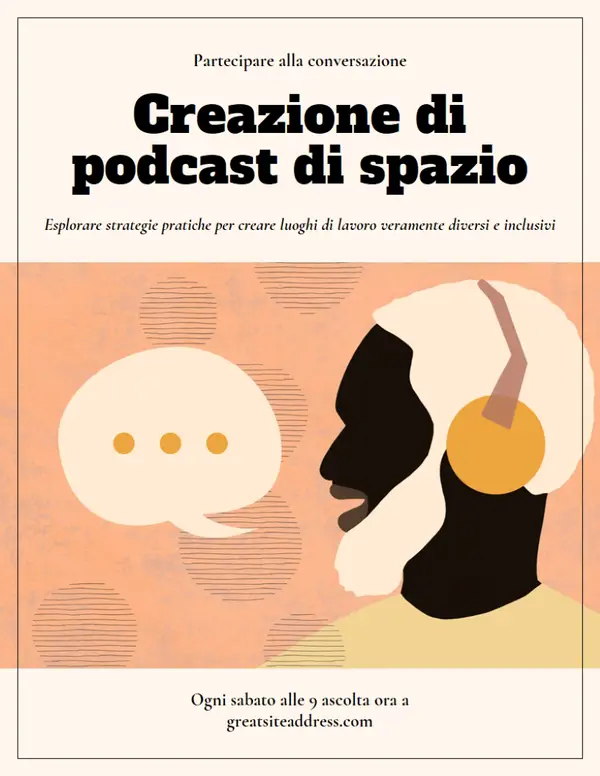 Volantino di comunicazione in grassetto orange modern,color-block,vector,flat-graphic