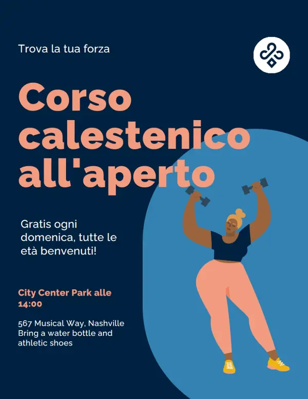 Volantino per esercizi moderno e semplice blue modern,simple,flat-graphic
