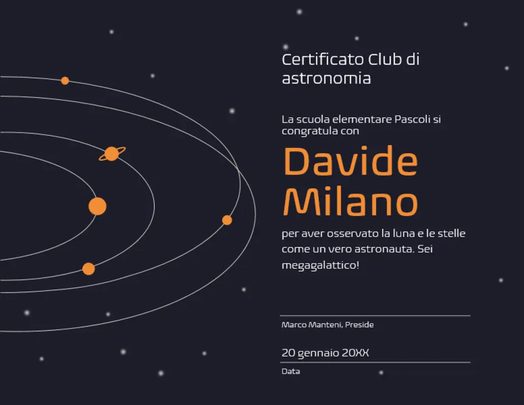 Attestati di merito per gli studenti orange whimsical color block