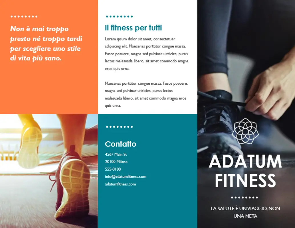 Brochure per fitness orange modern-color-block