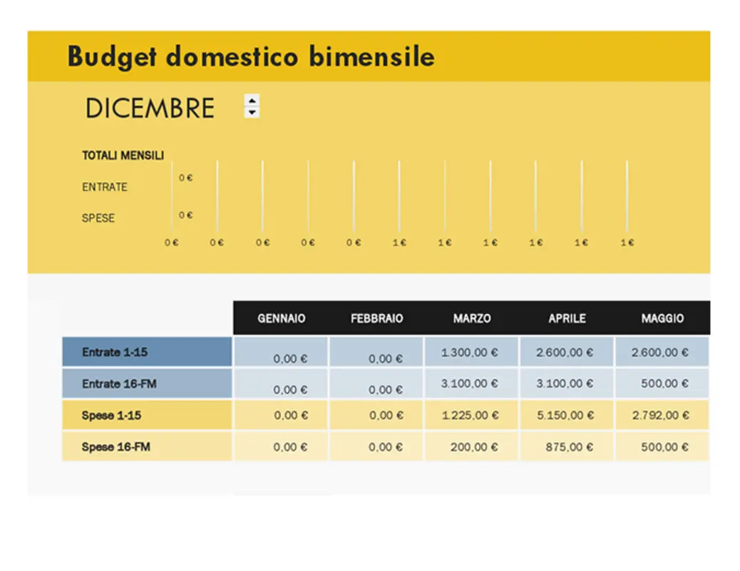 Budget domestico semi-mensile yellow modern simple