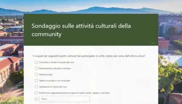 Sondaggio sulle attività culturali della community green