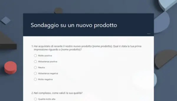 Sondaggio su un nuovo prodotto blue