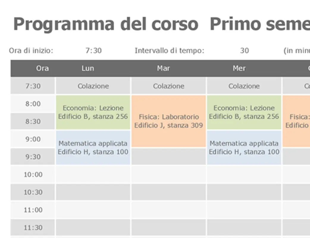 Programma del corso blue modern geometric