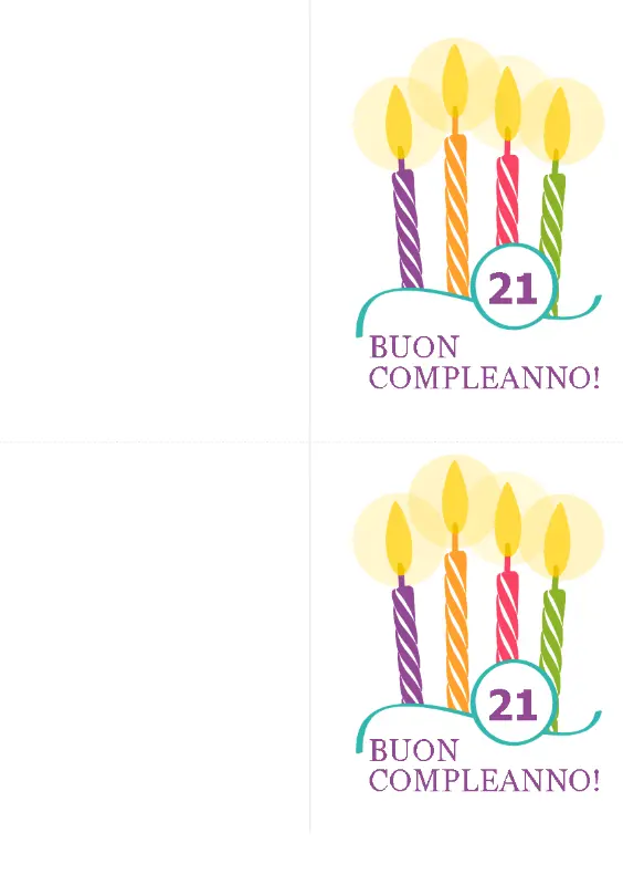 Biglietti di auguri per compleanni importanti (2 per pagina, per Avery 8315) yellow modern-simple