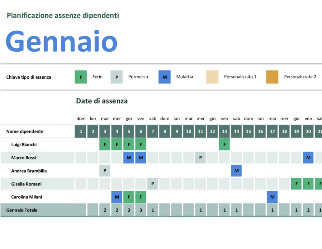 Pianificazione assenze dipendenti modern simple