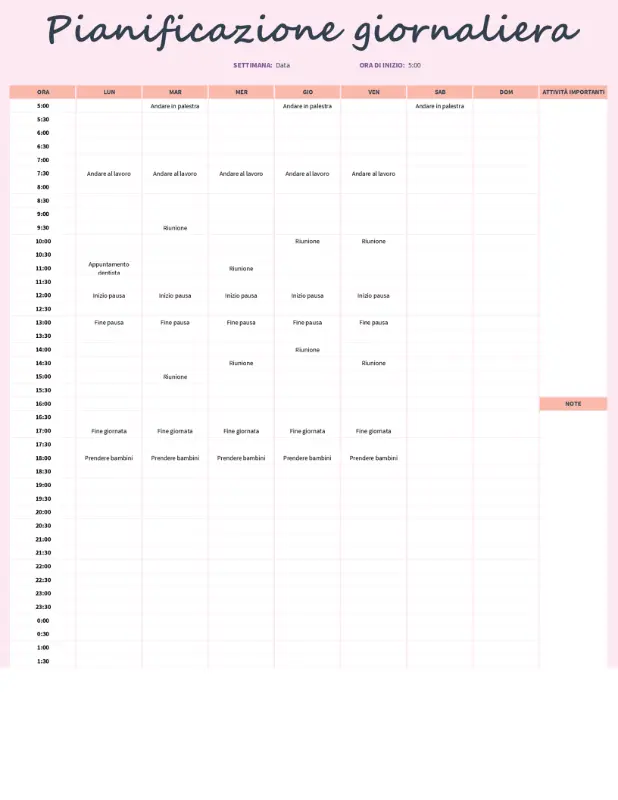 Programma giornaliero red modern-simple