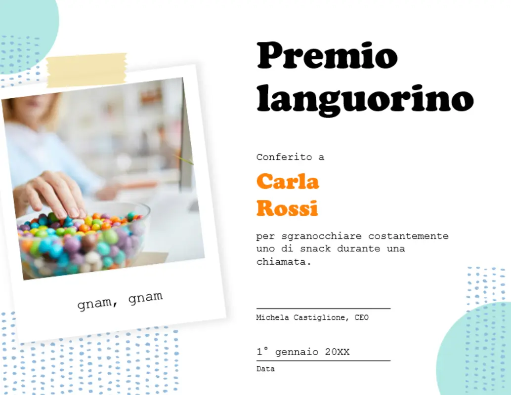 Certificati ironici per i lavoratori remoti  blue organic-simple