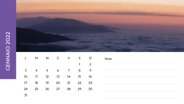 Calendario fotografico paesaggistico modern-simple