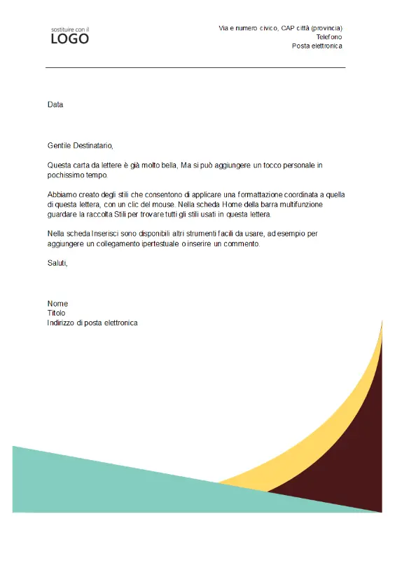 Carta intestata toni della terra green modern-simple