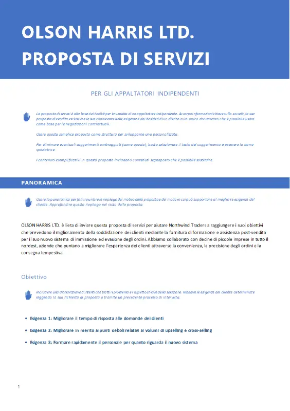 Proposta per servizi commerciali blue modern simple