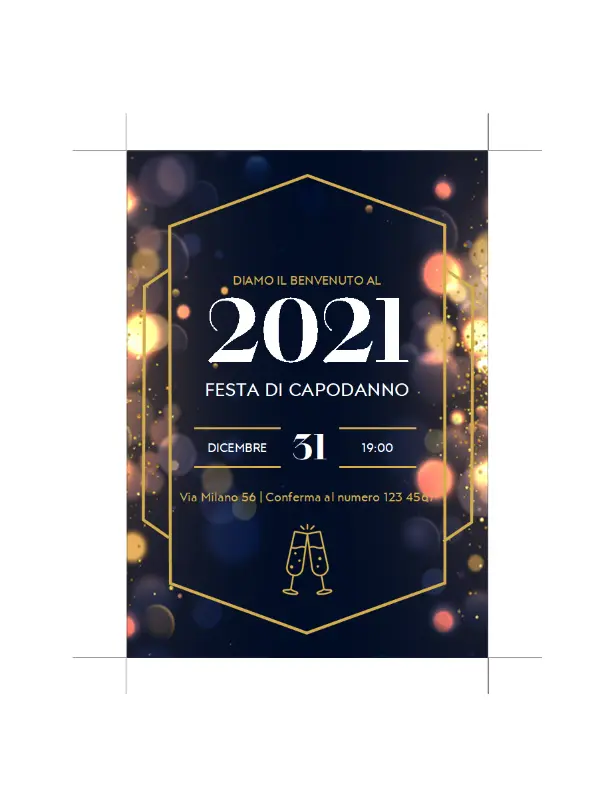 Inviti a festa di Capodanno blue modern-simple