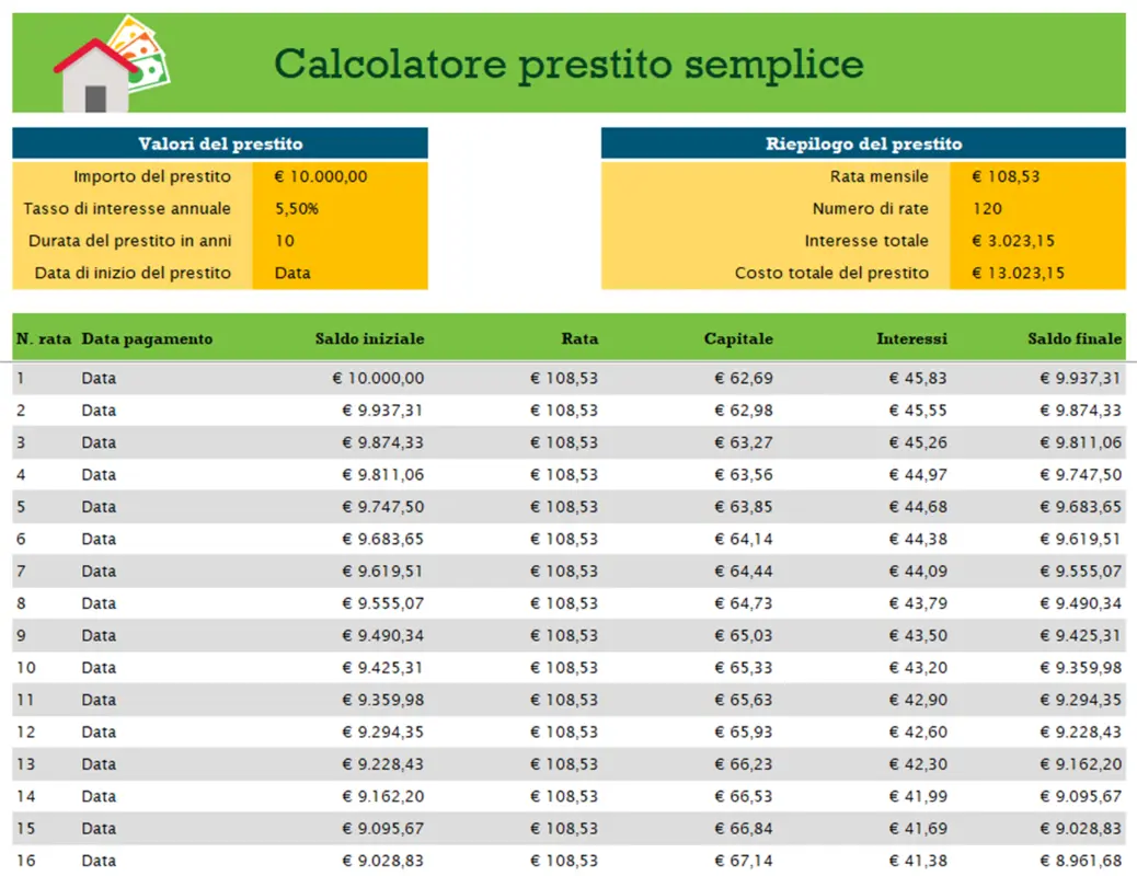 Calcolatore prestito purple modern color block