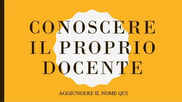 Conoscere il proprio docente yellow modern color block