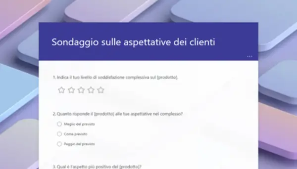 Sondaggio sulle aspettative dei clienti blue