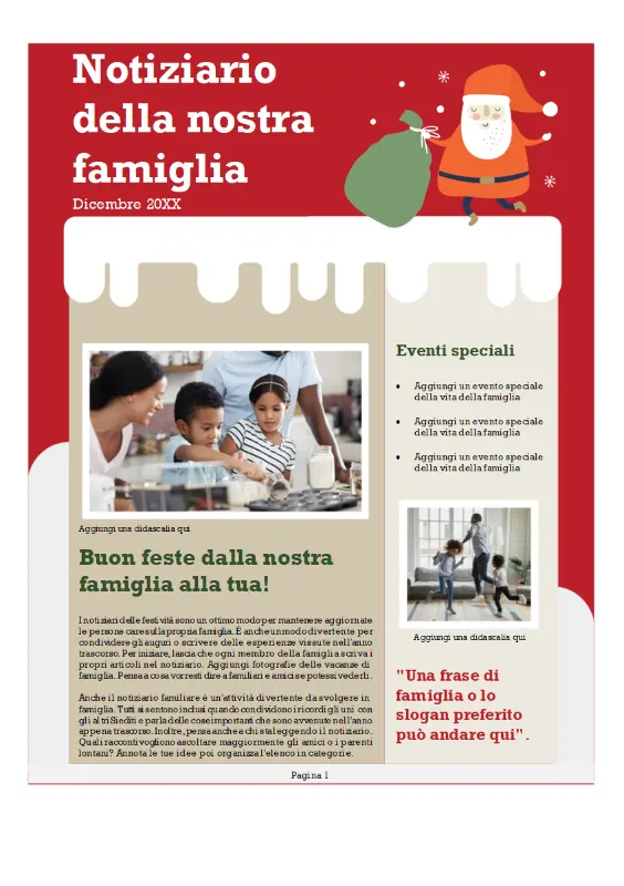 Notiziario natalizio della famiglia red modern-color-block