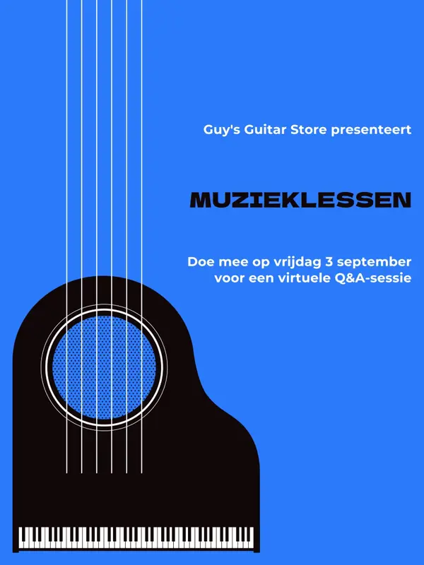 Eenvoudige moderne muziek lesposter blue modern,simple,illustrative