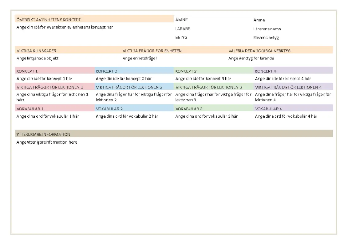 Lektionsplan brown modern simple