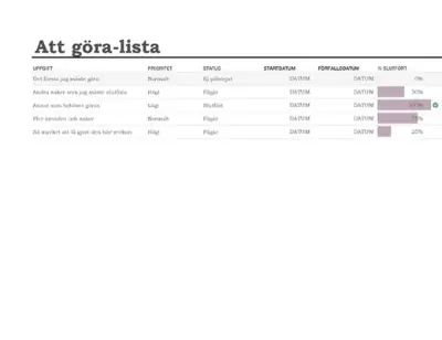 Att göra-lista med förloppsspårning modern simple